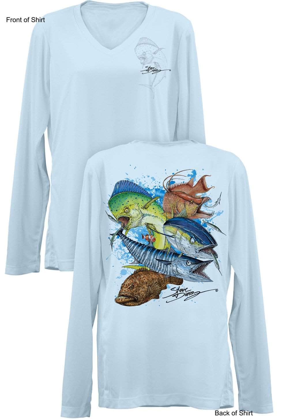 Grand Slam- Ladies Long Sleeve V-Neck-100% Polyester